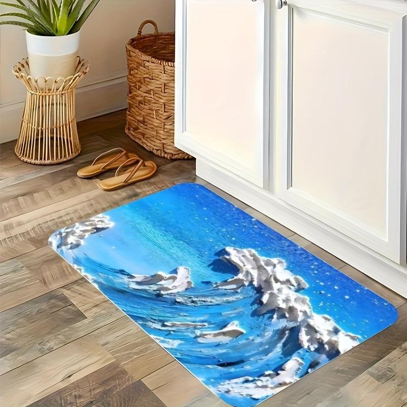1PC Flowers Pattern Kitchen Rug Non-Slip Door Mat Pop Design Bathroom Rug Bath Mat Carpet for Home Sink Laundry Decoreeree