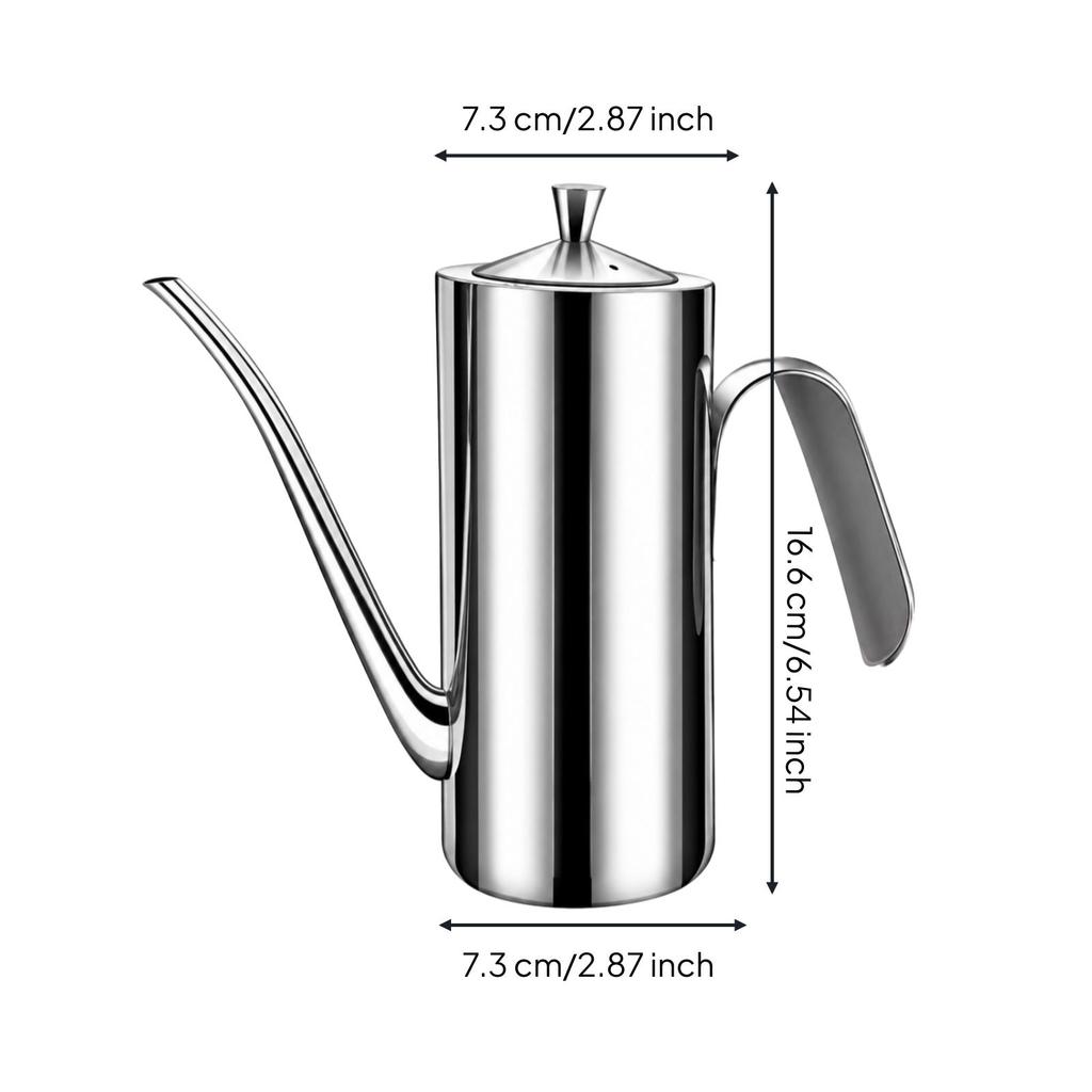 Easy to Refill Stainless Steel Oil Dispenser Ergonomic Cylindrical