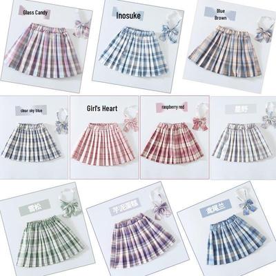 Girls' 2025 JK Academy-Style Plaid Pleated Skirt - Spring/Summer Short Skirt
