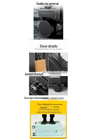 Durable Large-Capacity Leather Travel Suitcase with Universal Wheels and Password Lock