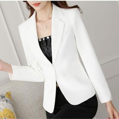 Women's Jacket Office Jacket Long Sleeve Suit Top Solid Color Slim Business Lightweight Breathable Jacket
