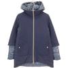 Herno GC0015G-39601 Navy Wool X Nylon Different Material Switching Hooded Down Coat Coat 14A NavyUsed