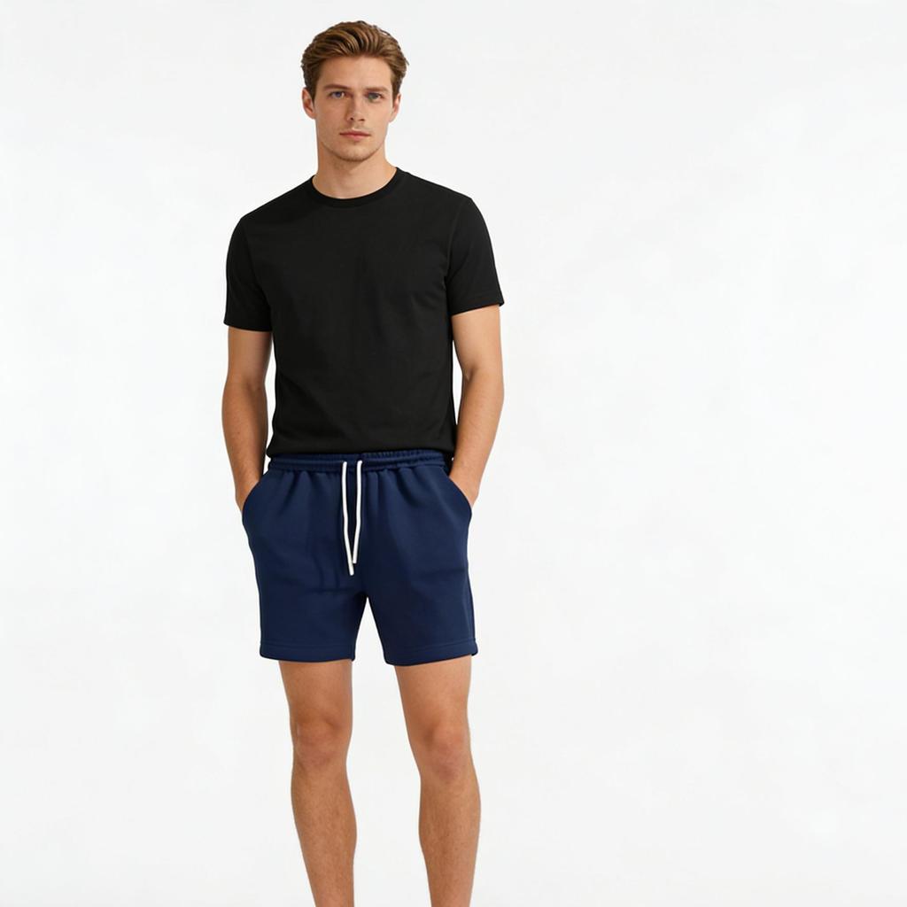 Herren Casual Shorts mit Kordelzug und elastischem Bund, Mehrfarbige Basic Lockere Gerade Bein Bermuda Shorts, Vielseitige Strandshorts für Zuhause und Sport