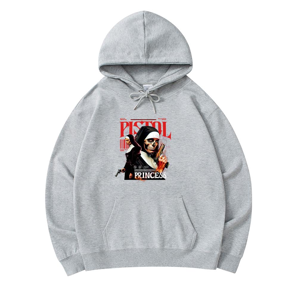 

300 GSM Men s Cotton Hoodies Pistol Princess Print Premium Cotton Sweatshirt XS армия зеленый