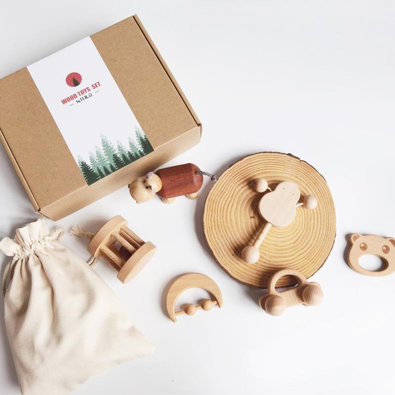 Children's Musical Wooden Rattle Toy Set for Early Education and Gift