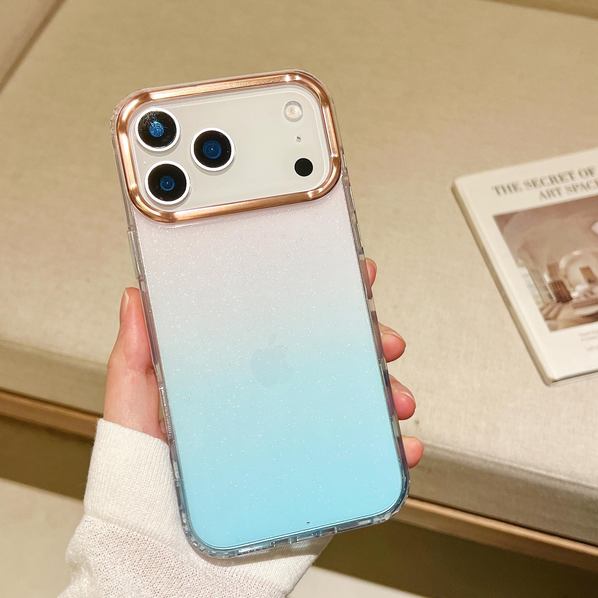 For iPhone 17 Pro Case Dual Color Gradient Electroplated Protective TPU Phone Cover B