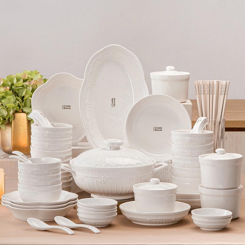 Corelle Bernini Master Series 62-Piece Ceramic Dinnerware Set