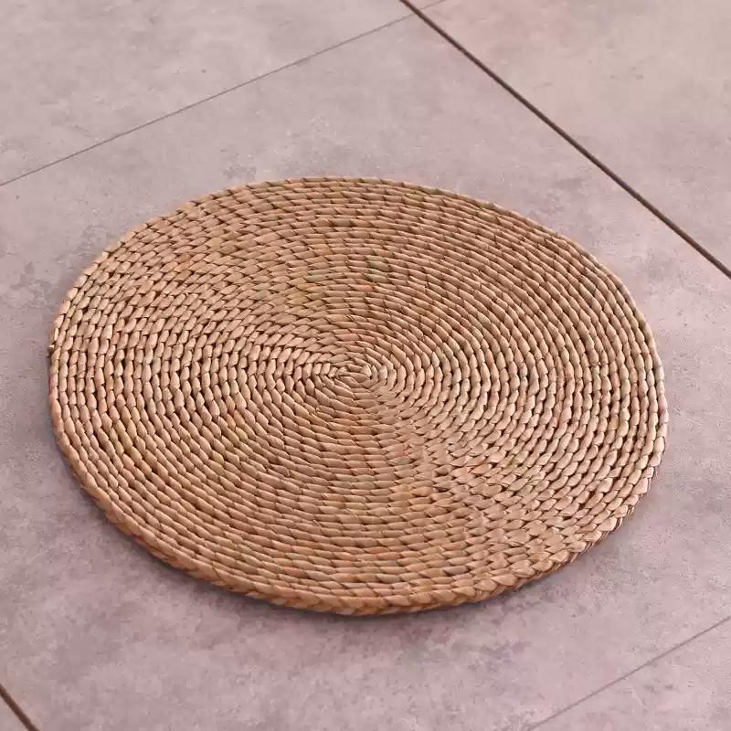 

Japanese Style Corn Husk, Futon, Grass Mat, Round Tatami Cushion on The Ground, Portable Cushion for Home Use, Meditation Mat