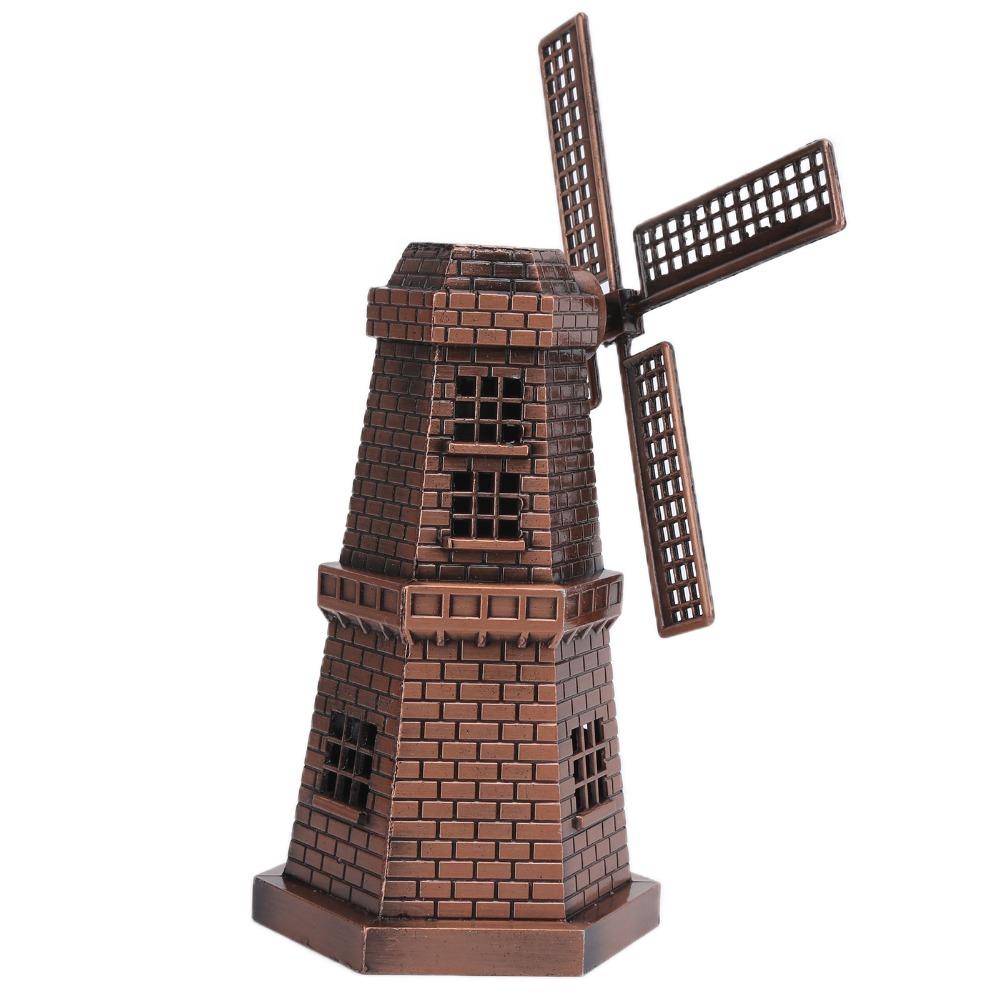 1pcs Red Bronze Windmill Model Handicraft Design Windmill Ornament Windmill Decor  Home Office