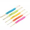 Färg TPR TPR mjukt gummi dubbelsidig aluminium virknål, hushållshandgjord dubbelsidig stickverktyg tröjkrok 5 st