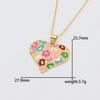 Collar con Colgante de Corazón de Esmalte de Cobre Bohemio para Mujer