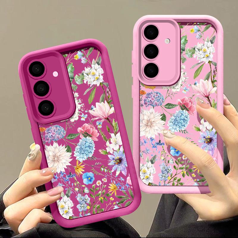 Pouzdro na telefon Wildflowers Print pro Samsung S24 S23 Ultra S22 Plus S21 S20 FE A55 A54 A53 A52 A35 A34 A15 A14 Nárazuvzdorná měkká silikonová skořepina