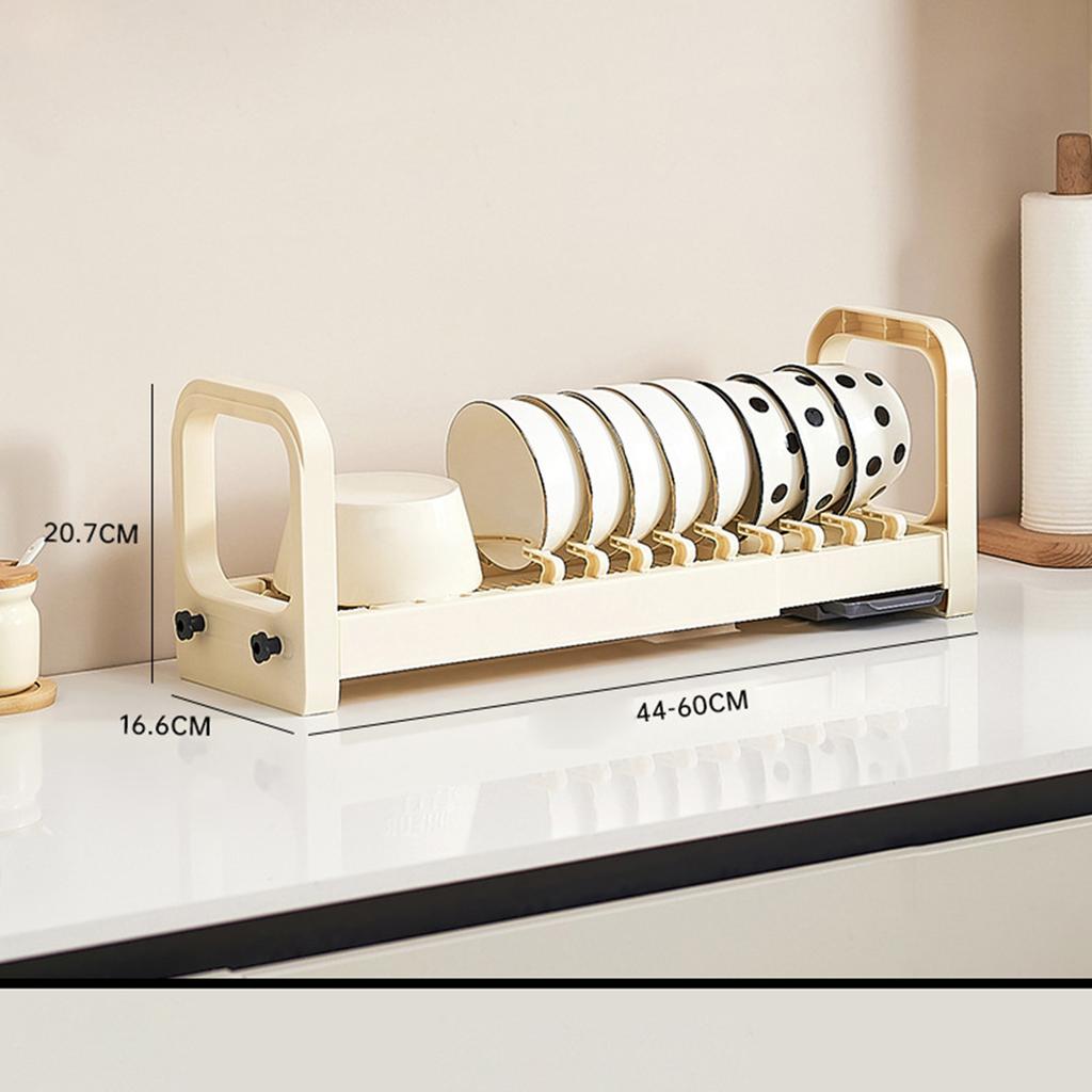 Dish Plate Drying Rack Expandable Plastic Kitchen Dish Stand Holder Plate Organizer for Kitchen Counter Cabinet Drawer