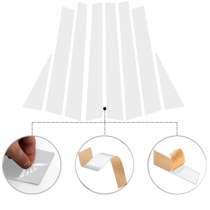 6 buc pentru SsangYong Rexton 2002-2017 Stâlpii de la uși Acoperire ornament geam mașină Autocolante stâlpi B+C Accesorii argintii