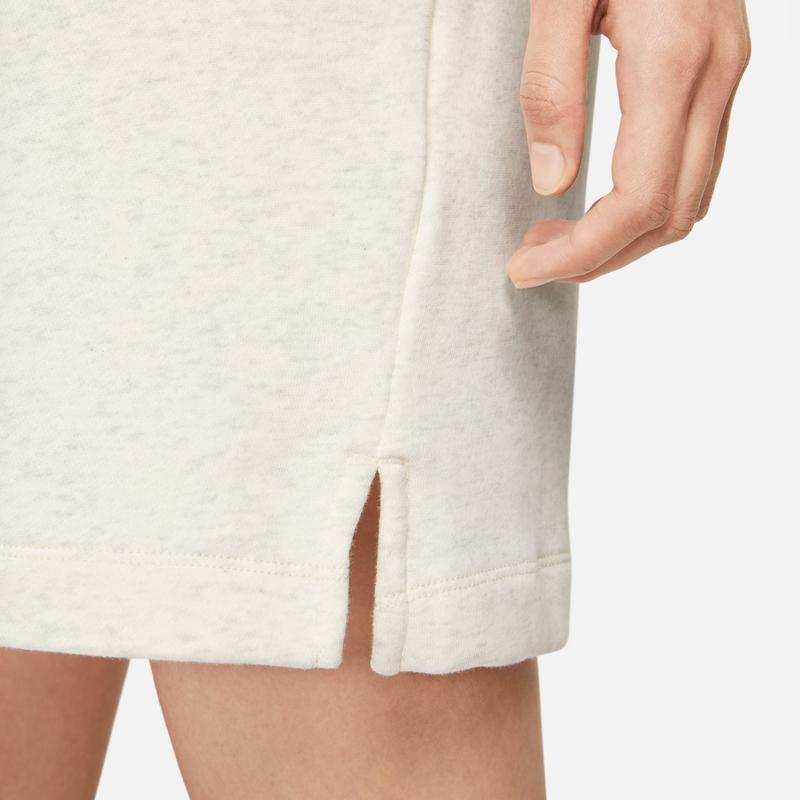 Nike Club Fleece Hooded Casual Solid Long Sleeve Dress Women Dresses Oatmeal White DQ6766-141