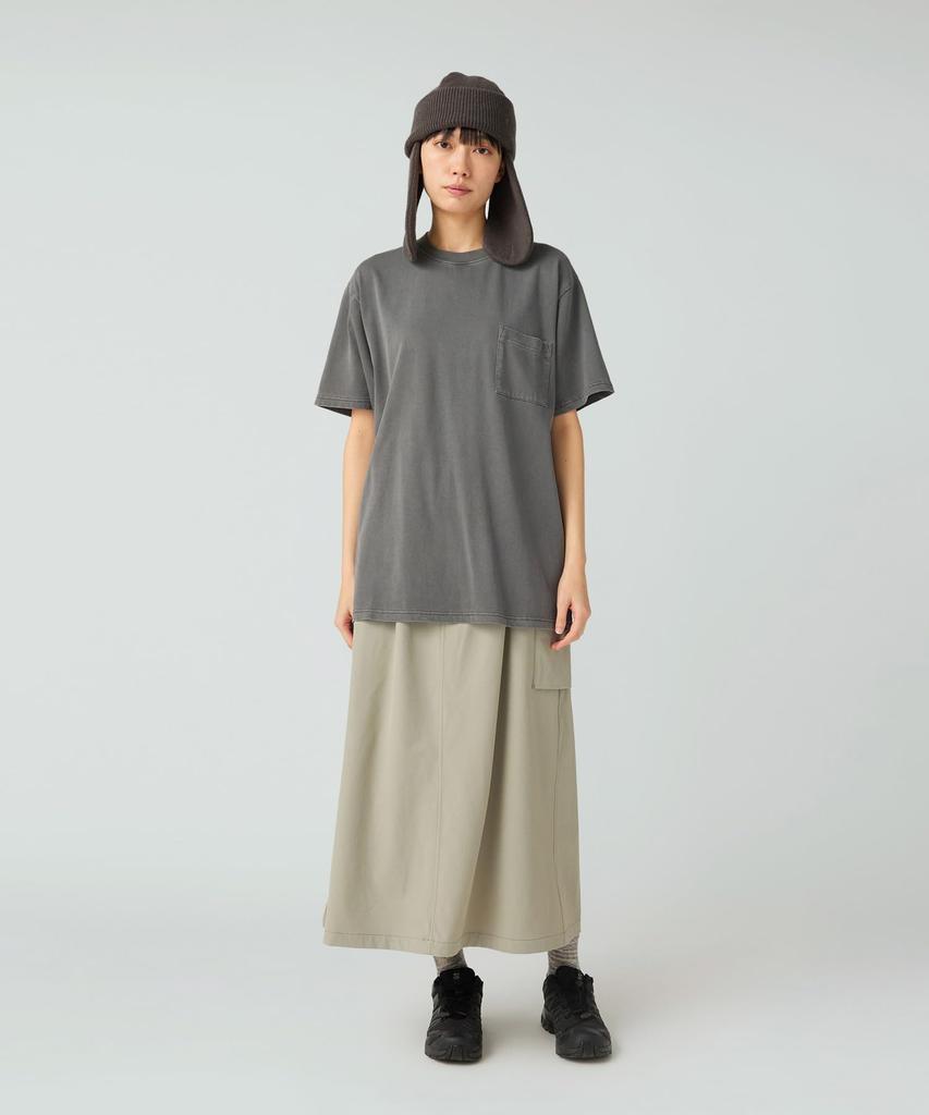 Snow Peak Garment Dyed Short and Medium T-Shirt TS-25AU011, Sleeve, Men's Women's, Charcoal,