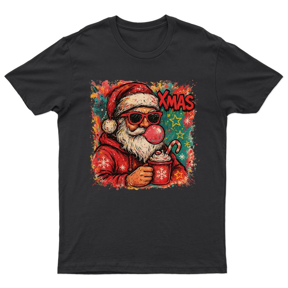 XMAS Santa Coffee Christmas TShirt Unisex Gift Retro Seasonal Funny Claus