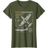 P-51 Mustang | North American Aviation Vintage Jagerfly Herre T-skjorte Kort Casual 100% Bomull Skjorter