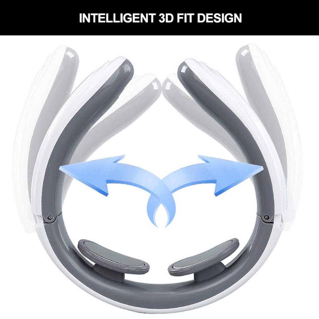 Aparat de Masaj Electric cu Impulsuri pentru Vertebrele Cervicale Gât Umeri Ameliorarea Durerii Instrument de Fizioterapie Alb