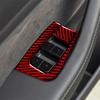 Red Carbon Fiber Window Lift Button Panel Cover Trim For Tesla Model 3/Y 2017-22