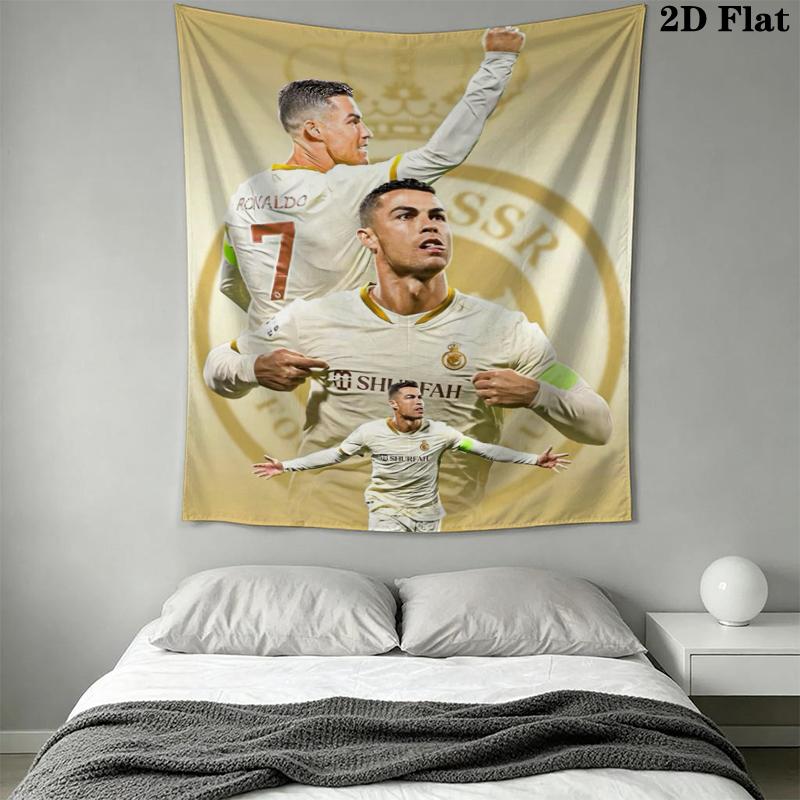 C Ronaldo Wall Tapestry Aesthetic Wall Hanging Printed Fabric Blanket Decorative Tapestries for Bedroom Living Room Home Decor