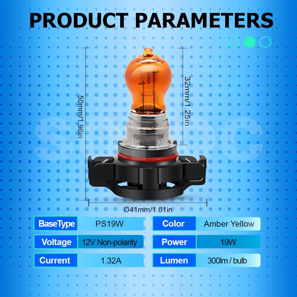 SOFOC PS19W Auto Denní Světlo Poziční Světlo Mlhové Světlo Směrové Světlo 5201 5202 19W Oranžové 2 Kusy