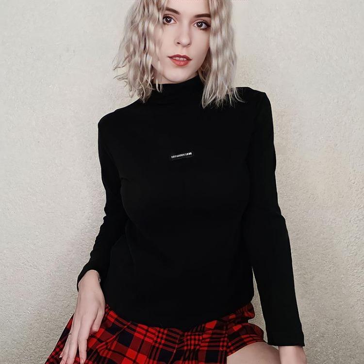 Dames Fluweel Hoge Kraag Dubbelzijdig Trui Top Bodem Shirt