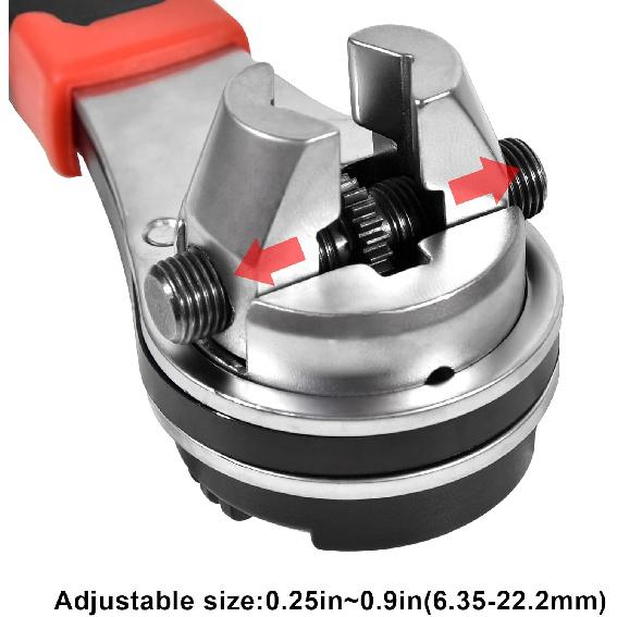 SaferCCTV 8 Inch Adjustable Ratchet Socket Wrench,Performance Tool Dual Drive Flex Head Ratchet capacity from 1/4-7/8 inch