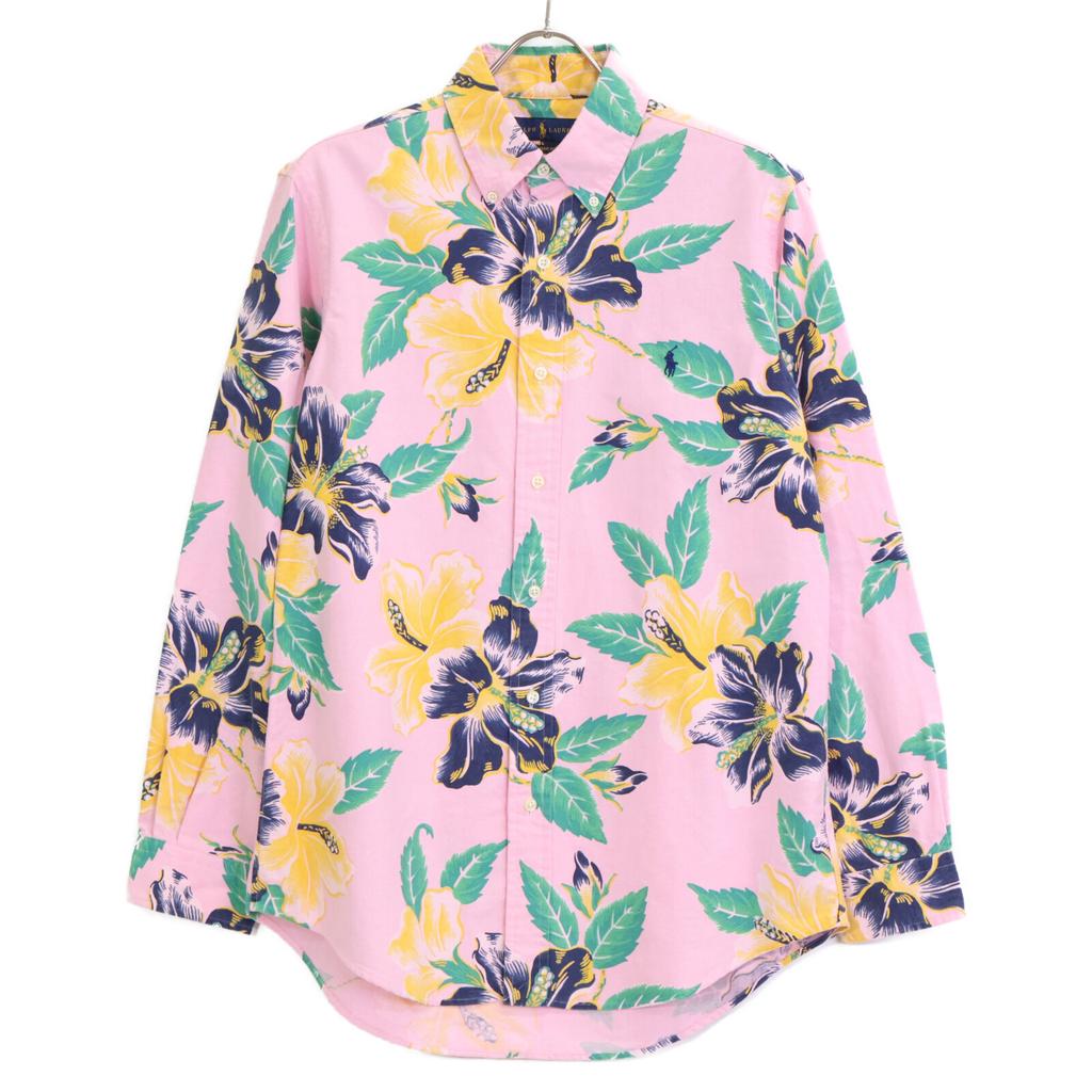Ralph Lauren Classic Fit Pink Hibiscus Button-Down Shirt tops M pinkUsed