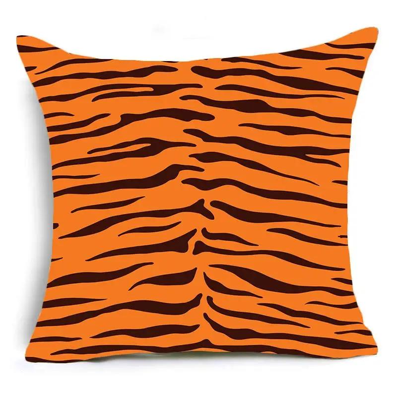 Home Decor Animal Print Pillow Cover Leopard Tiger Zebra Cattle Snake Cushion Cover Home Sofa Chair Decor Pillowcase 45X45Cm