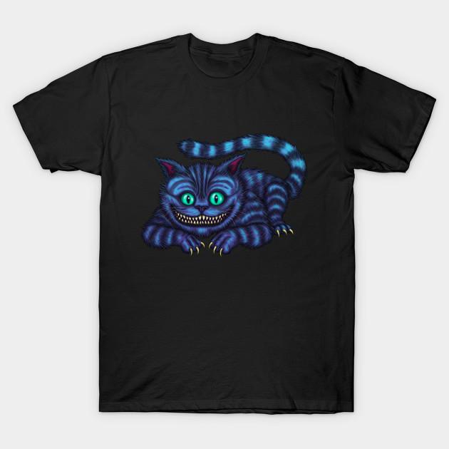 Men Black Print T-shirt Cheshire Cat - Azhmodai 2020 No-Cut Transfer Paper Print Cotton Tshirt S чёрный