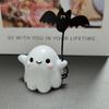 1pc Halloween Ghost and Bat Statue, Resin Tabletop Decor, Spooky Office Home Art Craft, Versatile Indoor Outdoor Decoration,Perfect for Party Gifts