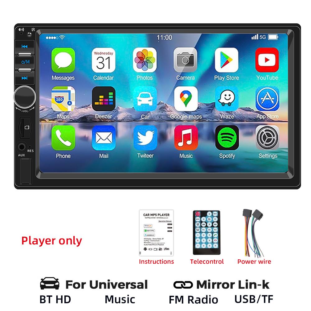 

HIPPBQCC Автомагнитола 2Din 7 дюймов мультимедийный MP5 стерео плеер автомобильный Bluetooth аудио USB TF FM Mirror Link с камерой заднего вида универсальный