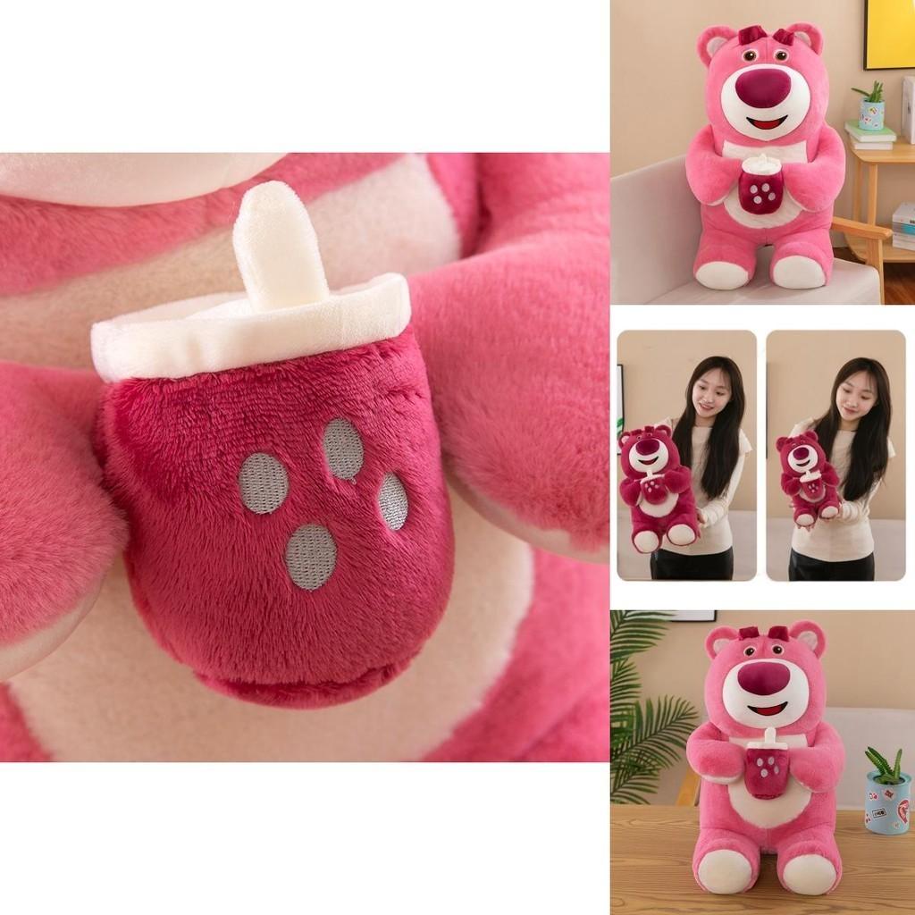 Cute Strawberry Bear Plush Pillow Perfect Gift For Comfort And Cuddles