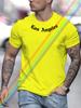 Men's 100% cotton summer neckline Los Angeles Graphic printed slim fit casual sports round neck short sleeved T-shirt top