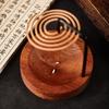 Creative Metal Incense Holder Incense Coil Holder Wooden Incense Burner with Catcher Ornament Home Yoga Home Decoration