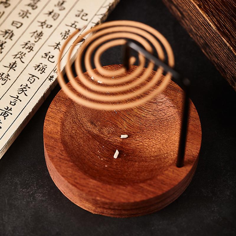 Creative Metal Incense Holder Incense Coil Holder Wooden Incense Burner with Catcher Ornament Home Yoga Home Decoration