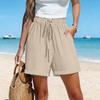 Kordelzug-Shorts für Damen Schick Lässig Sommer-Shorts Trendig Locker Strandurlaub Outfits