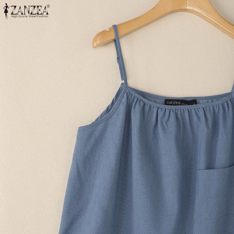 ZANZEA Womens Summer Casual Sleeveless Straps Slip Camisoles