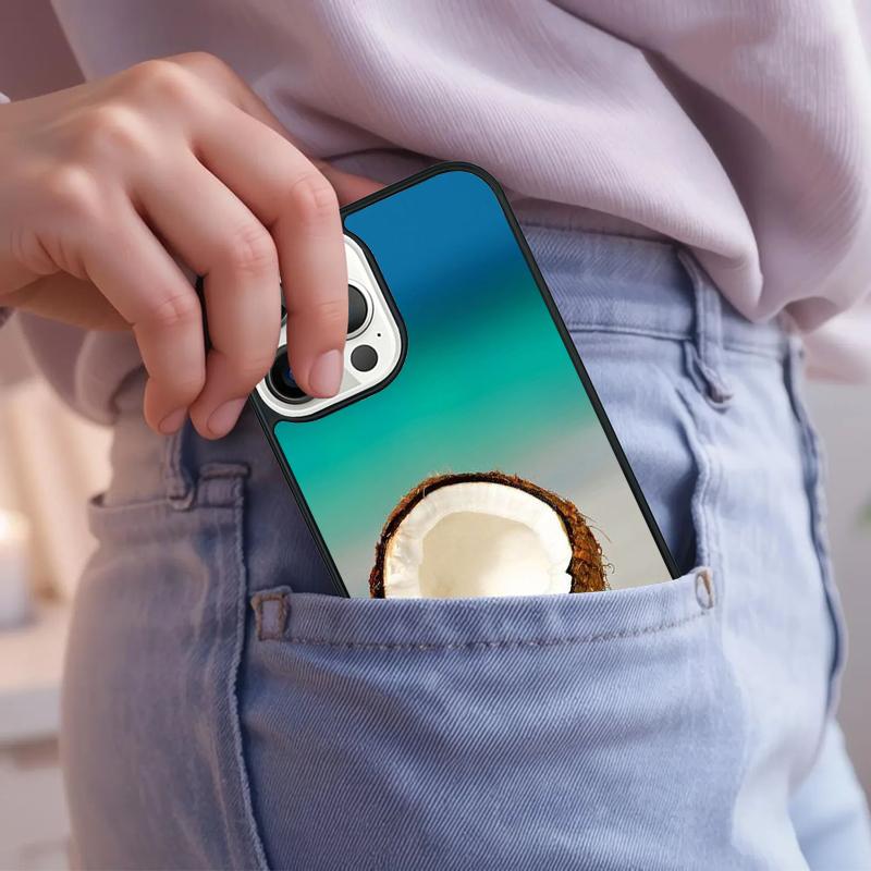 Sommer Frucht Kokosnuss am Strand Handyhülle Für iPhone 17 Air 15 16e 14 13 Pro Max Hülle 12 11 Pro Max PLUS cover