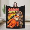 Punch Monkey The Hug That Broke Hearts Flannel Throw Blankets Blankets for Bed Office Super Warm Plush Thin Quilt,