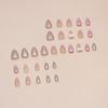 Sweet Pink Bow French Manicure Removable Nail Patches - Wearable, Solid Color, Ins Style False Nails