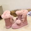 Neue Damen Pelz Fleece gefütterte Thermische Flache Schneeschuhe Bequem Leicht Winter Warm halten Bootsschuhe Slipper Schuhe