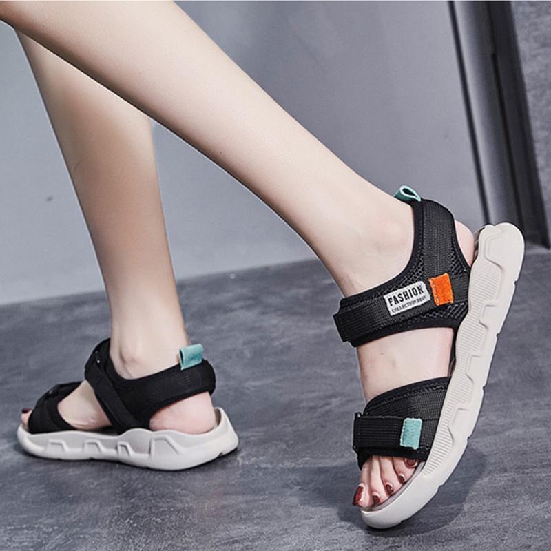 2025 Summer Shoes Women Flat Sandals Soft Cloth Non-slip Fashion Brand Ladies Sandals Holiday Black Beige Shoes
