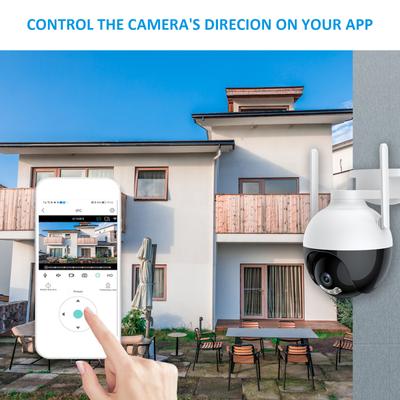 WiFi-PTZ-Kamera für den Außenbereich, 4 MP, kabellose WiFi-IP-Kamera, Heimsicherheitssystem mit 360-Grad-Ansicht, Farbnacht