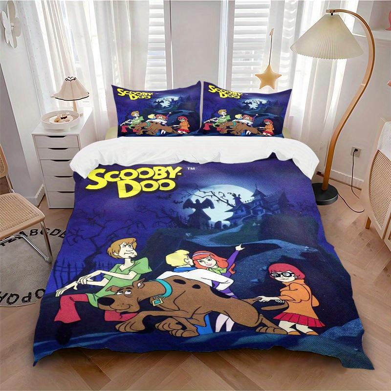 3dílná sada povlaků na přikrývku Scooby Doo Mystery - Měkké a útulné povlečení pro ložnici, pokoj pro hosty a kolej, 3dílná sada 1 povlak na přikrývku + 2 povlaky na polštář