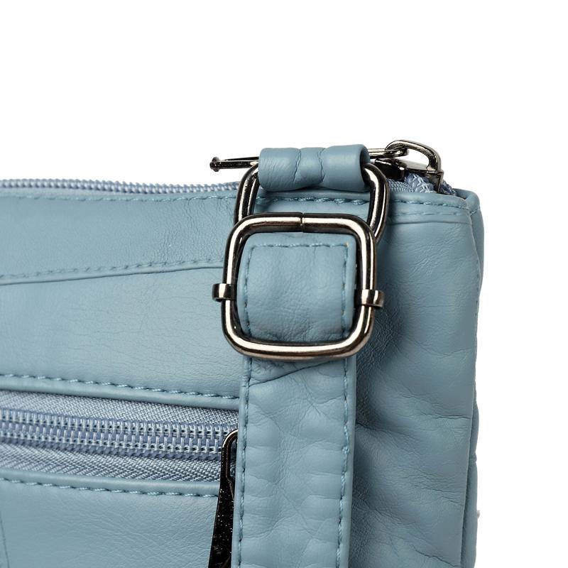 Women's Soft Leather Shoulder Bag Multi-Layer Crossbody Bag