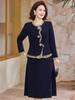2026 New Fashion Slimming Long-Sleeved Two-Piece Dress for Middle-Aged & Elderly Women