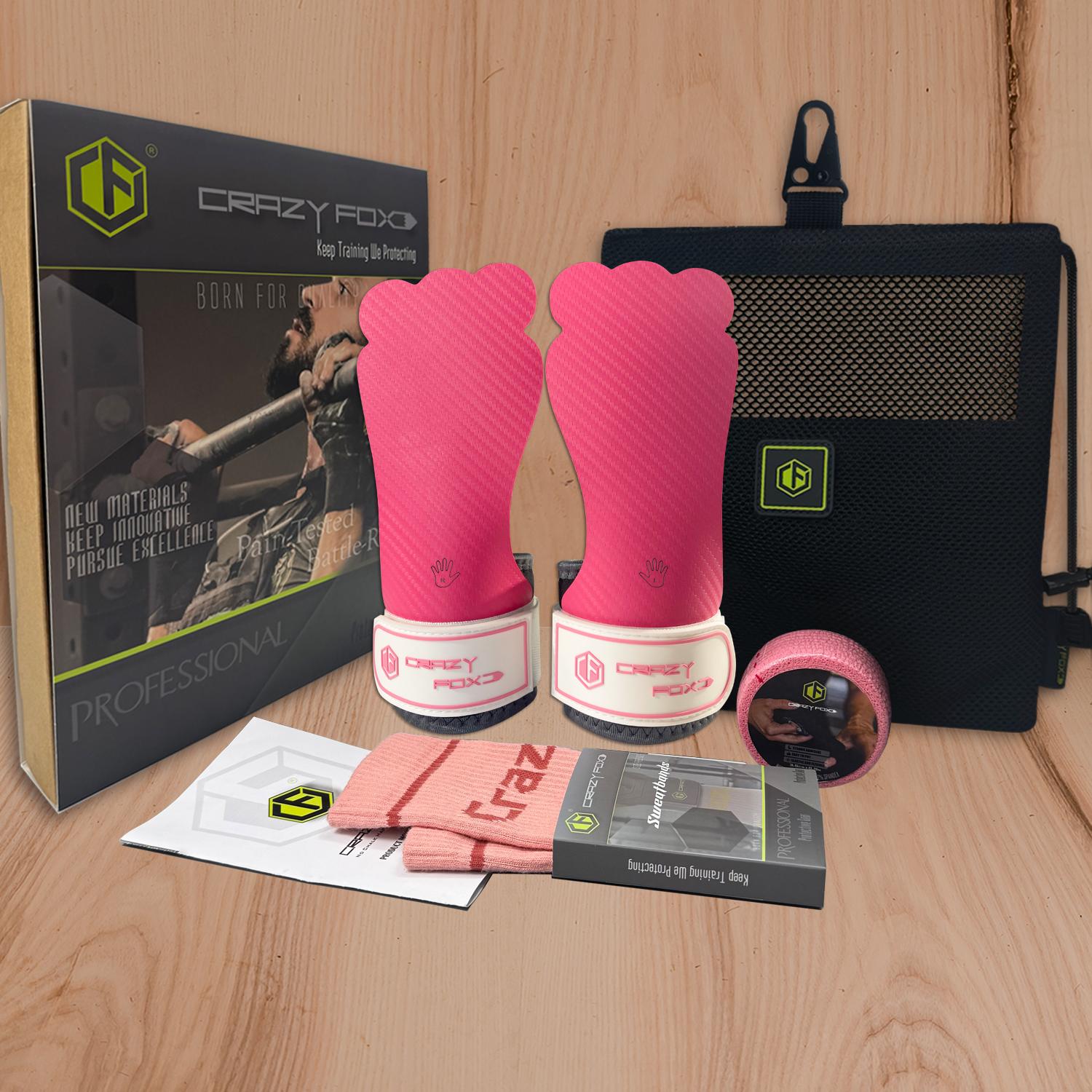 

Crazyfox Frog Gymnastic Fitness Exercise Non-slip Hand Grips, Palm Guards Protector, Calleras Top Grade Velites Material L