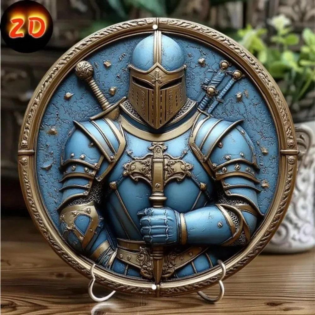 Vintage Ritterstolz Metallblechschild Runde Wandkunst Heimbar Dekor
